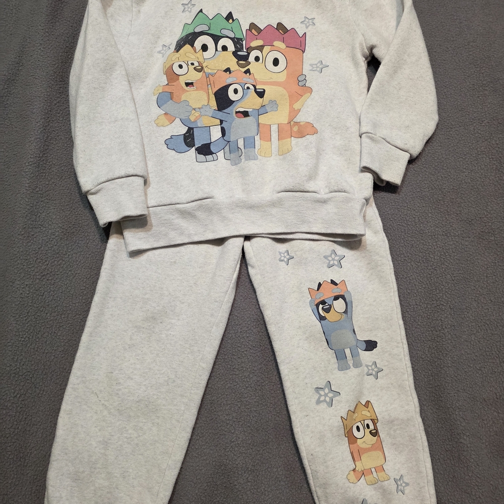 Bluey Kids Matching Sweatshirt and Jogger Set - Heather Gray